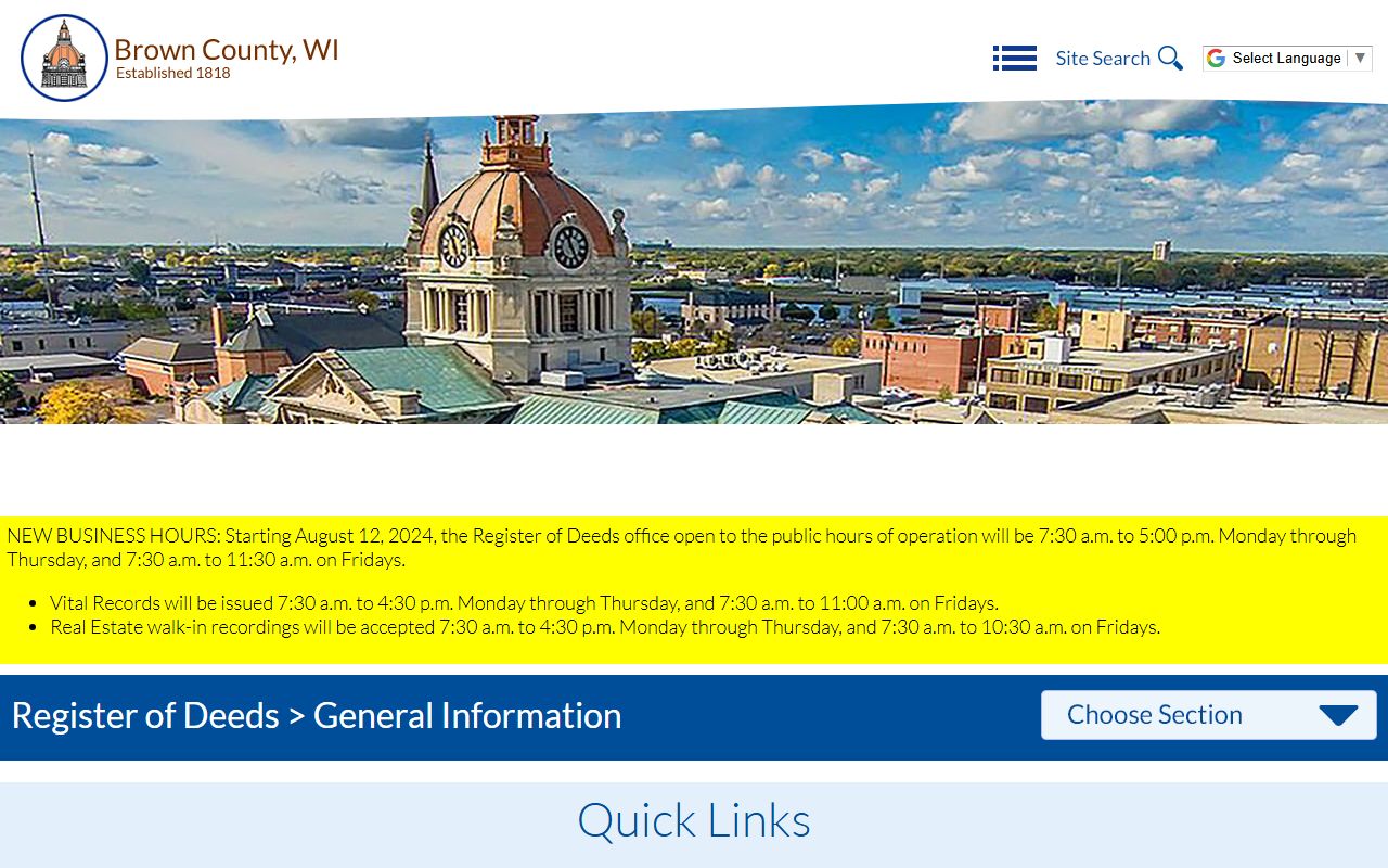 Green Bay deed records county register of deeds office