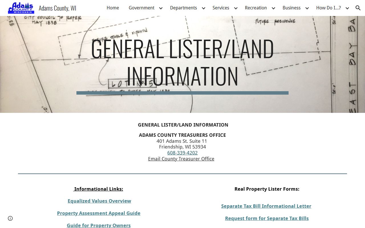 Adams County deed records general lister and land information