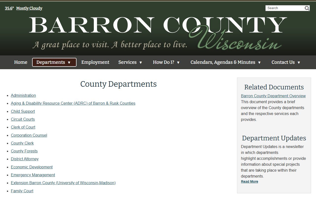Barron County deed records register of deeds department page