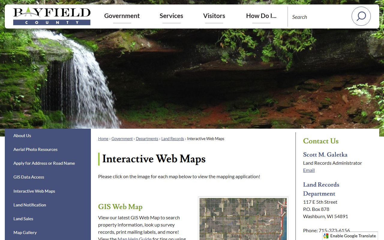 Bayfield County deed records interactive web maps