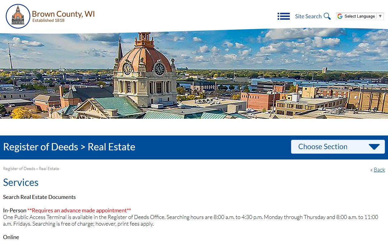 Brown County deed records search