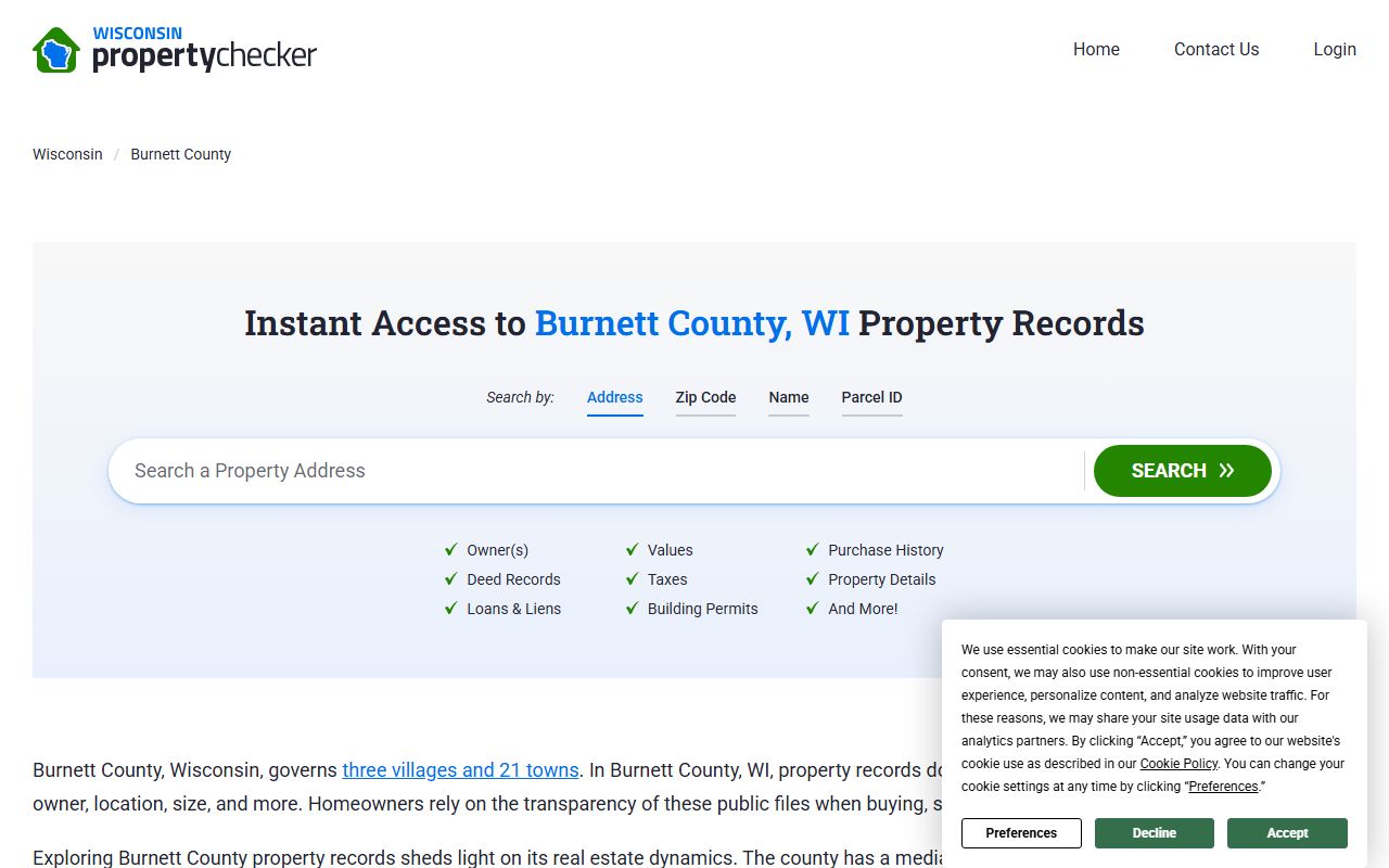 Burnett County deed records property records access