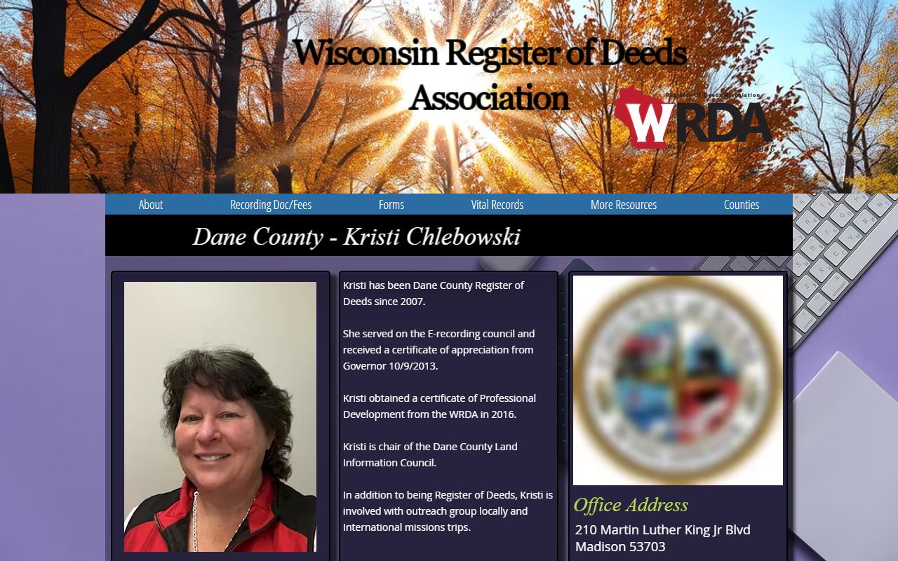 Dane County deed records register of deeds profile