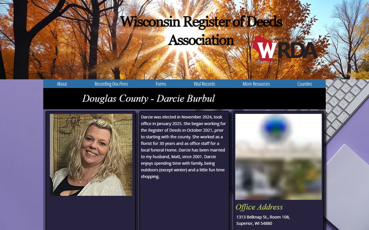 Douglas County deed records Wisconsin register of deeds profile