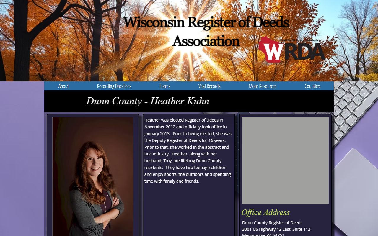 Dunn County deed records WRDA profile