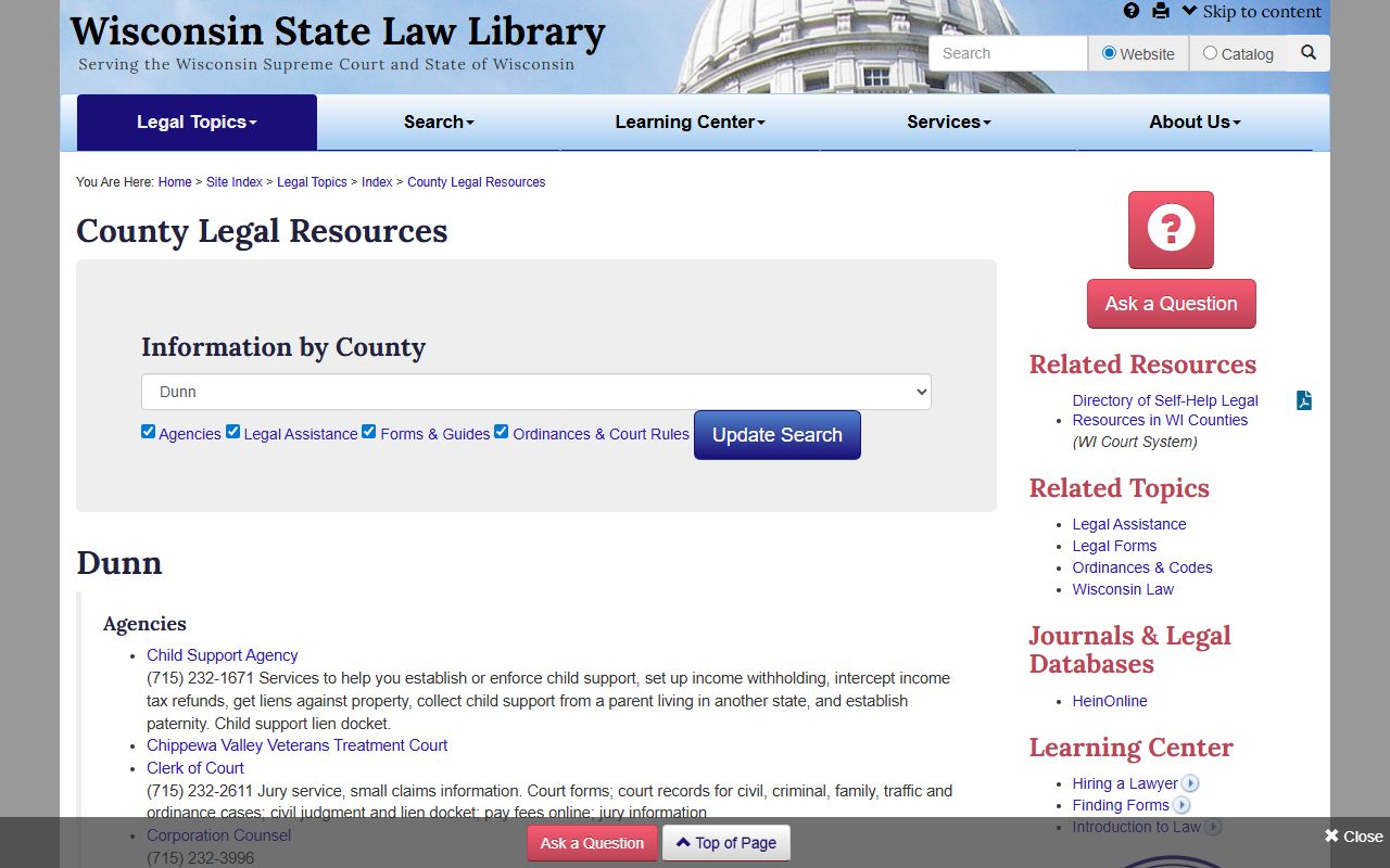 Dunn County deed records state law library