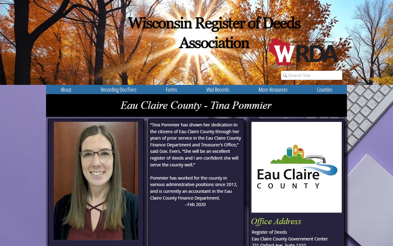 Eau Claire County deed records WRDA profile