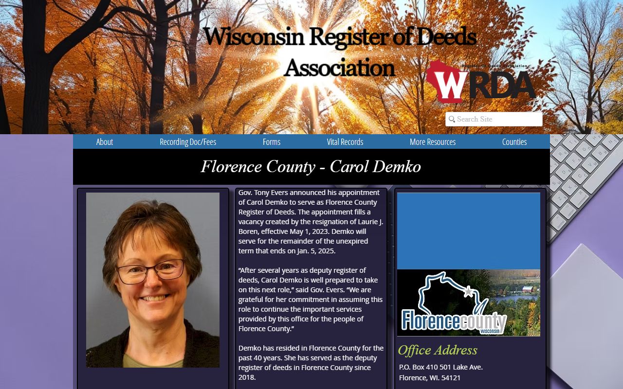 Florence County deed records register of deeds profile