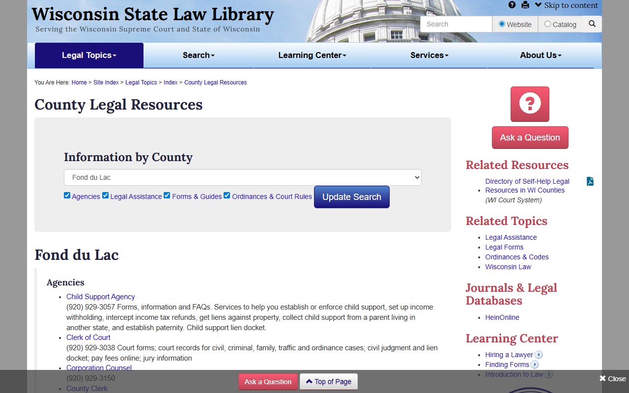 Fond du Lac County deed records state law library resource
