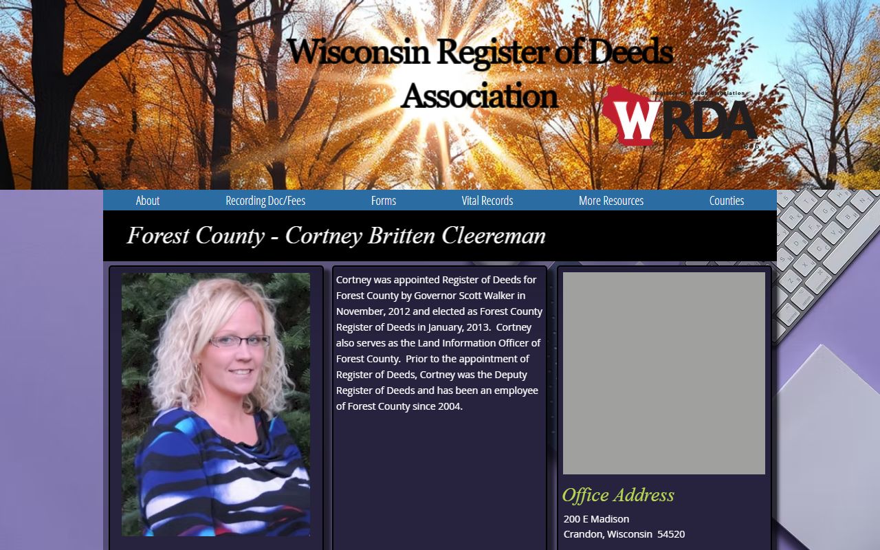 Forest County deed records WRDA county profile
