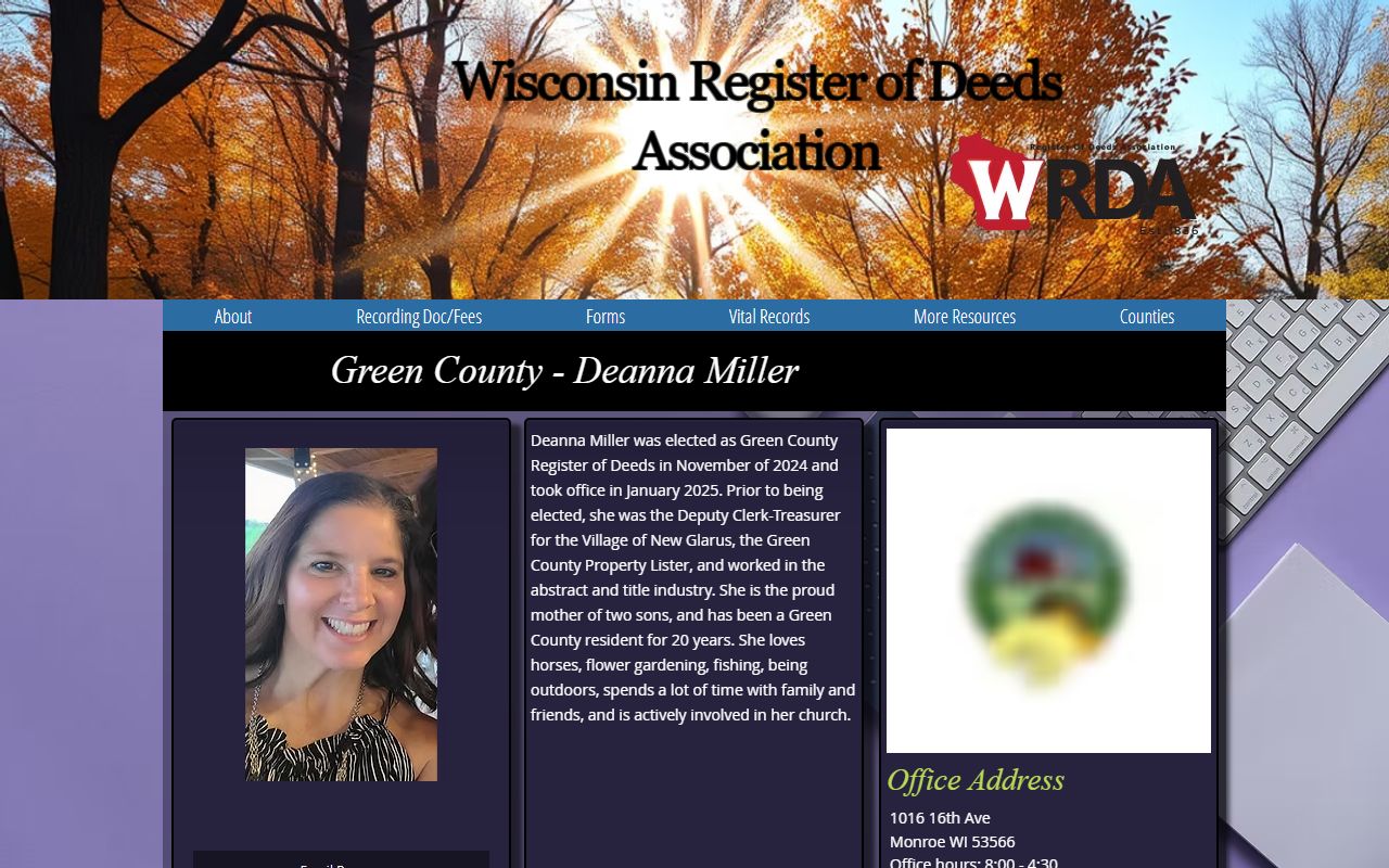 Green County deed records WRDA profile