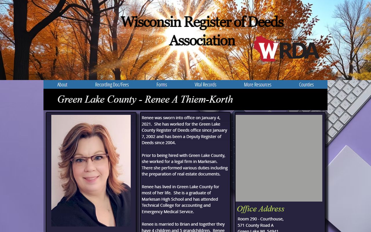 Green Lake County deed records WRDA profile