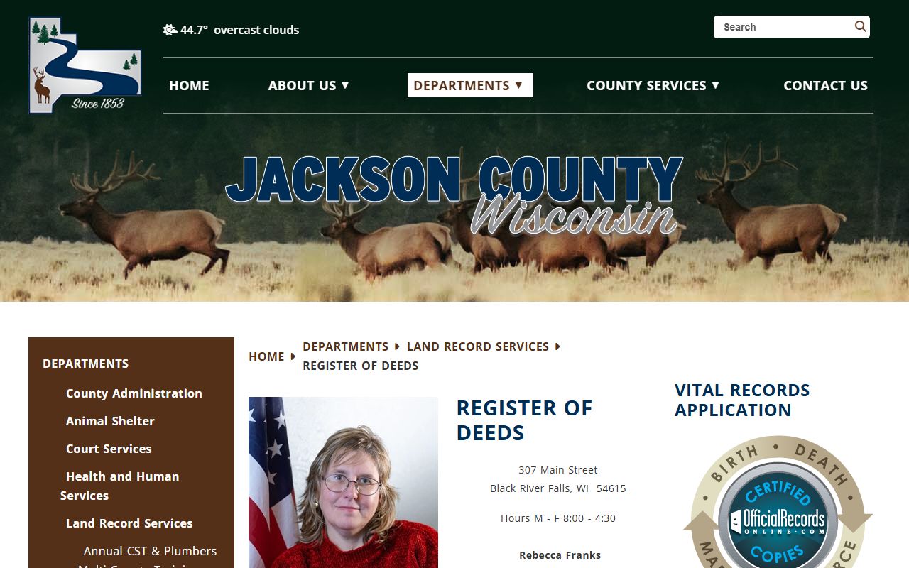 Jackson County deed records register of deeds office