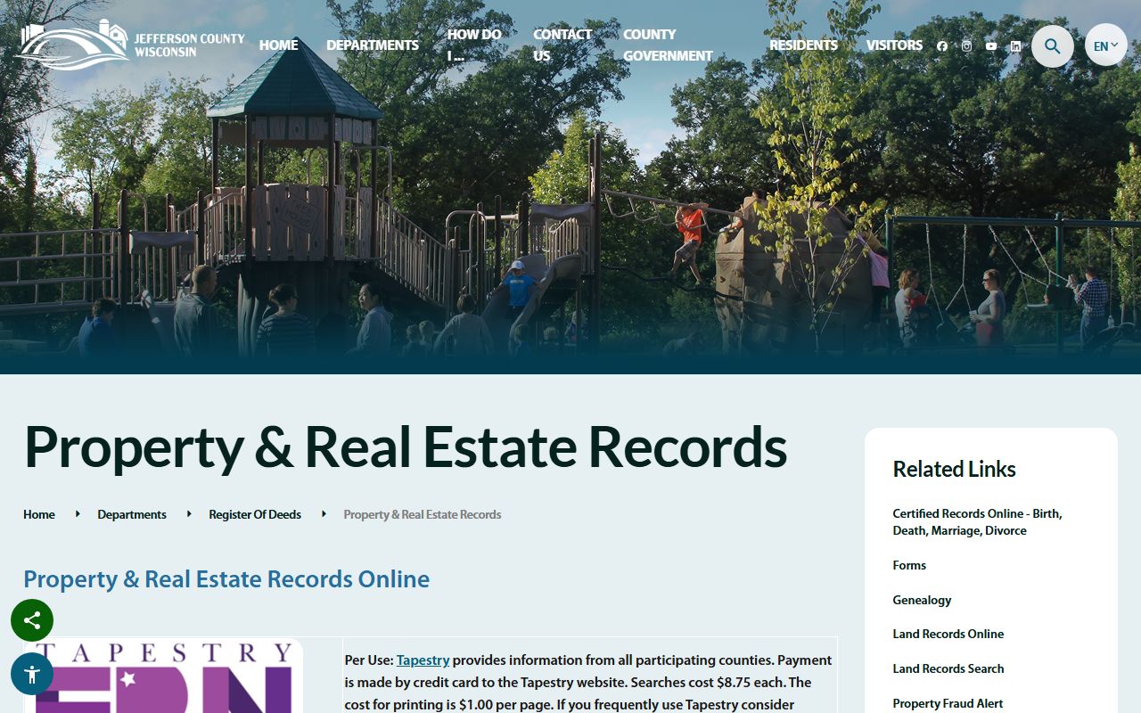 Jefferson County deed records property and real estate records page