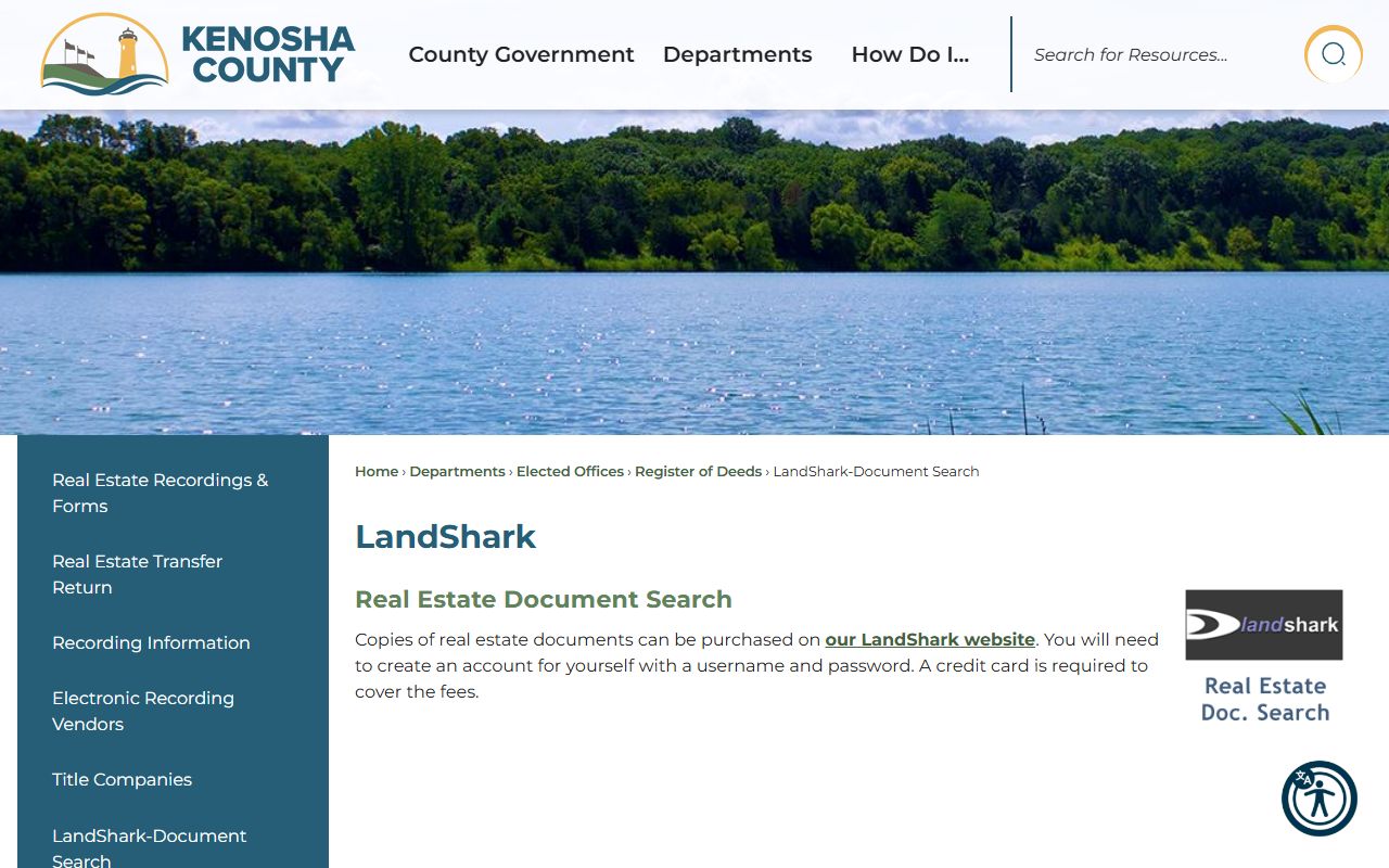 Kenosha County deed records LandShark search