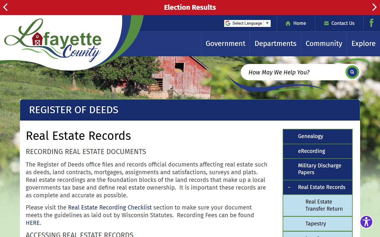 Lafayette County deed records register of deeds office