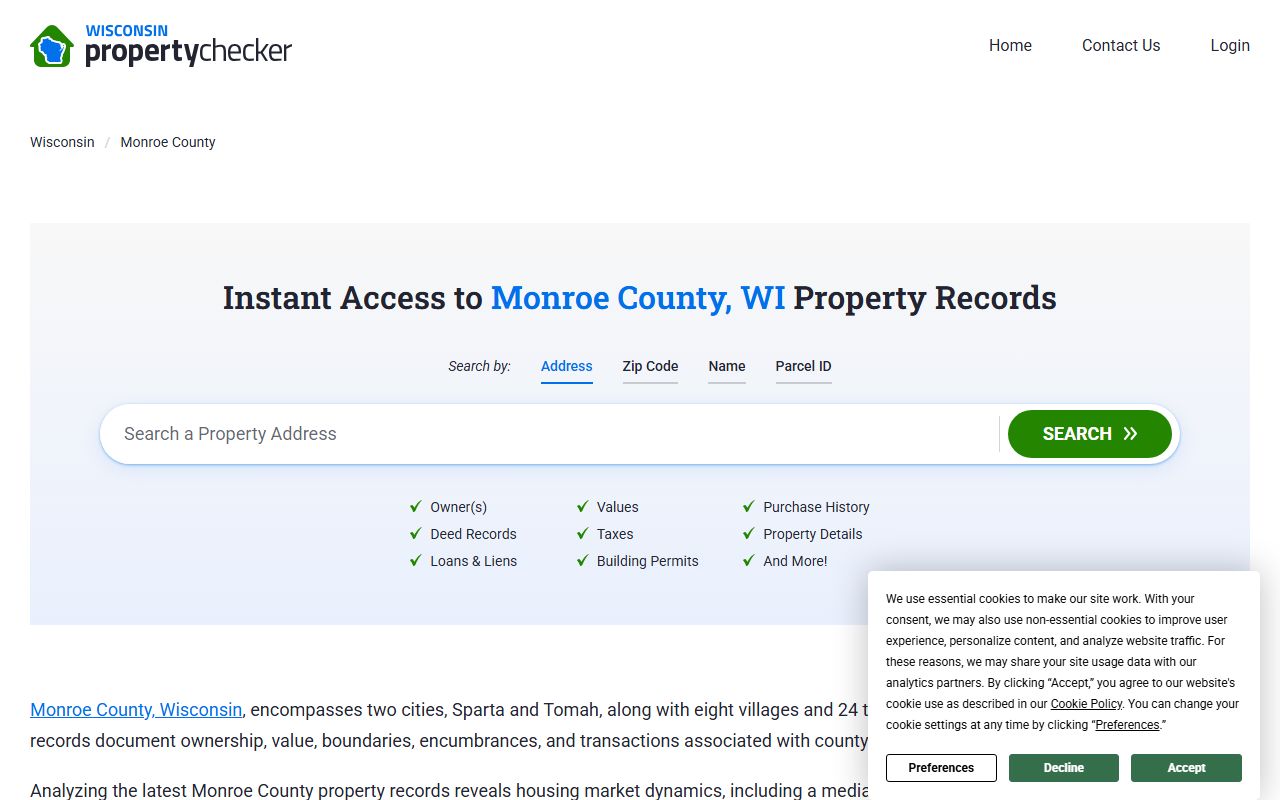 Monroe County deed records property records page