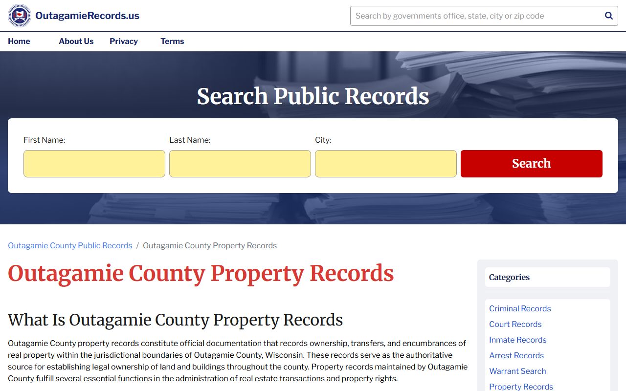 Outagamie County deed records property records access