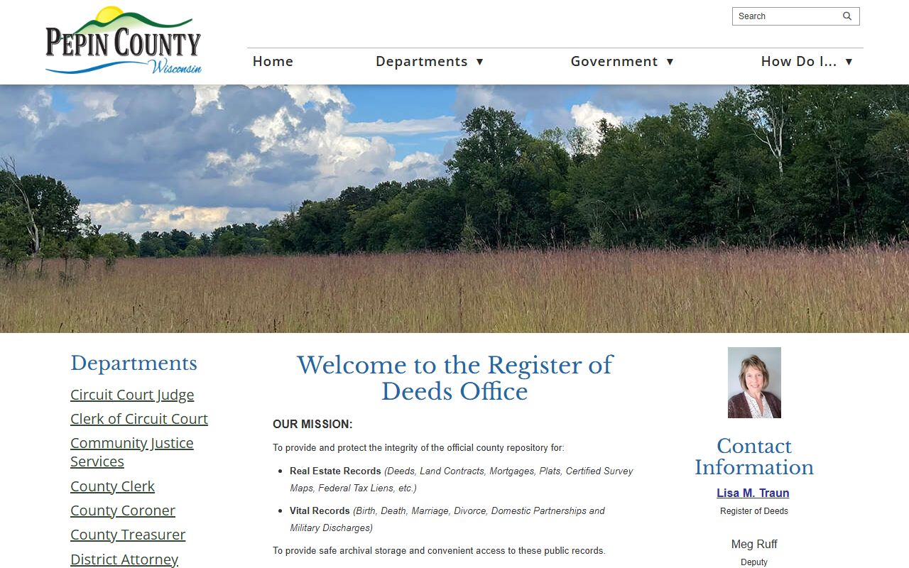 Pepin County deed records register of deeds office