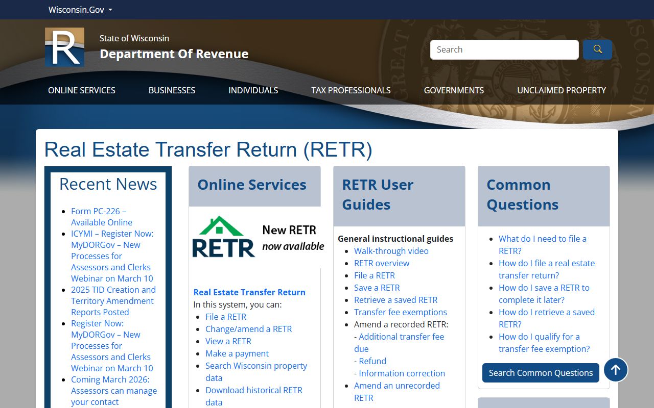 Wisconsin deed records transfer return resource